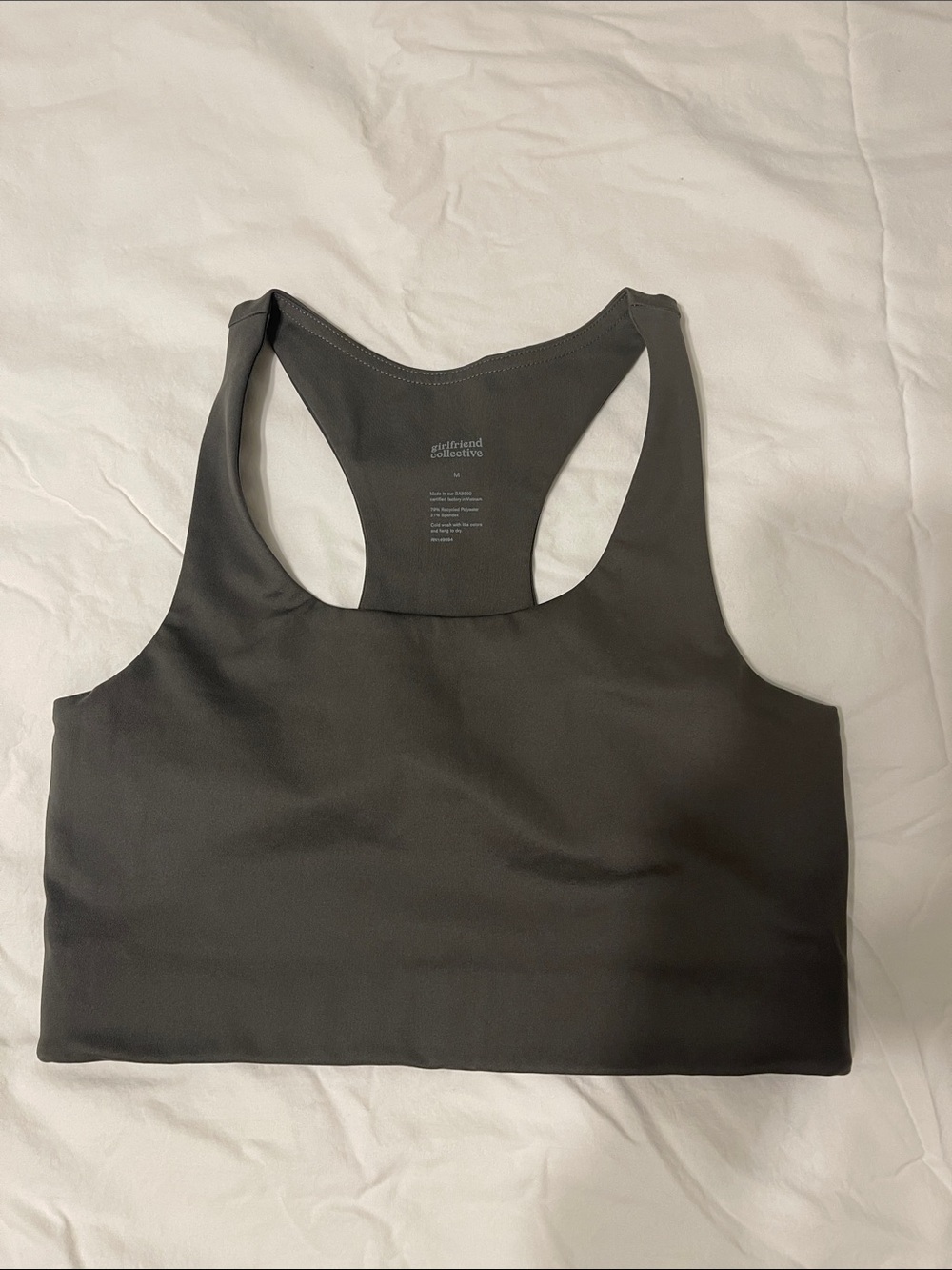 Girlfriend Collective sports bra olive green